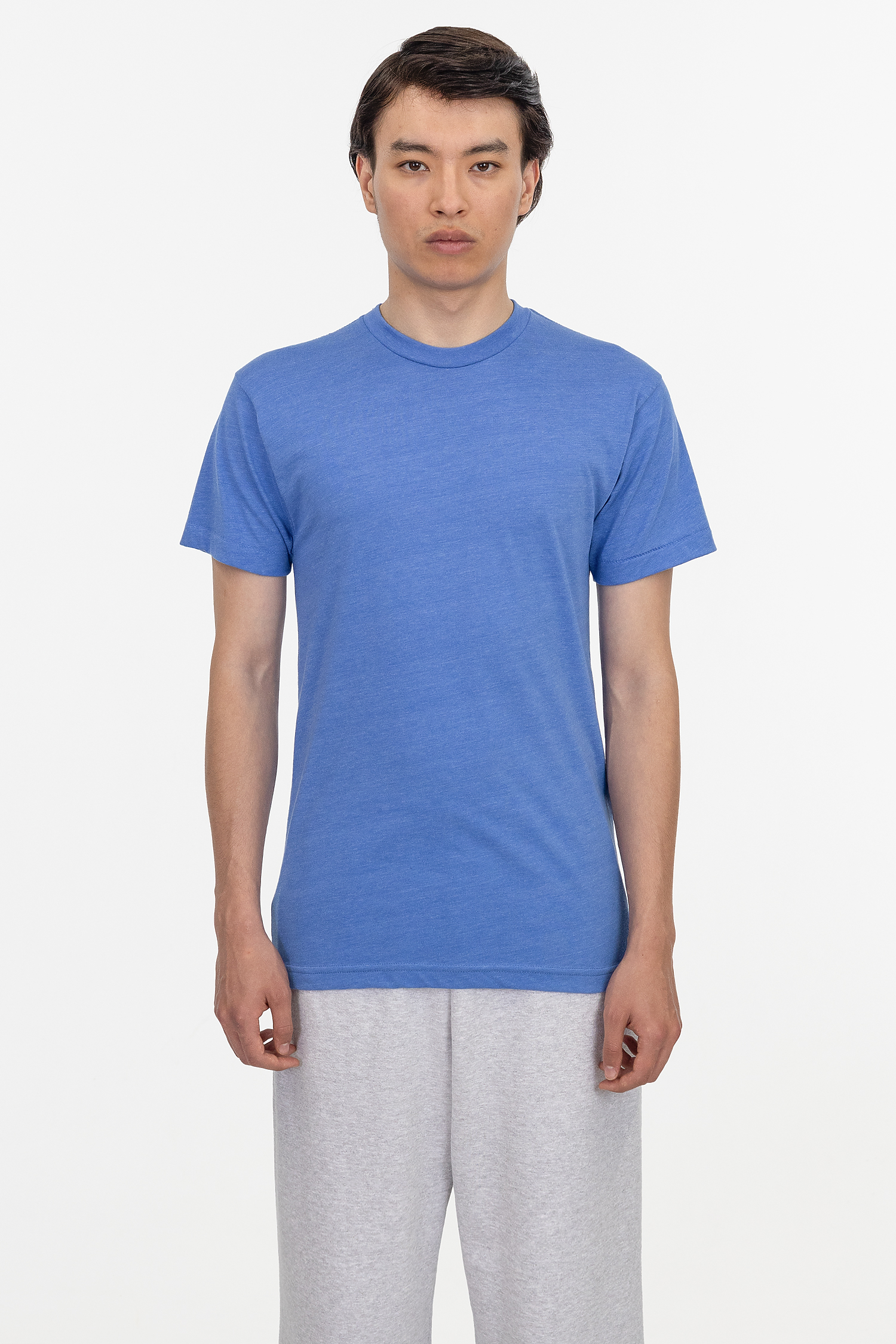 Premium Unisex Poly-Cotton Blend Crewneck T-Shirt, 3.8 oz, Made in USA