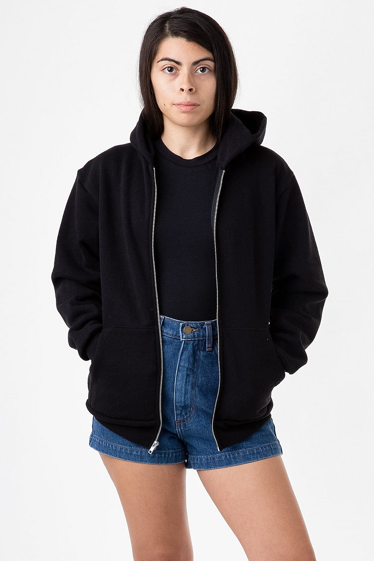 Premium Heavyweight 14oz Full-Zip Fleece Hoodie Loose Fit with Kangaroo Pocket