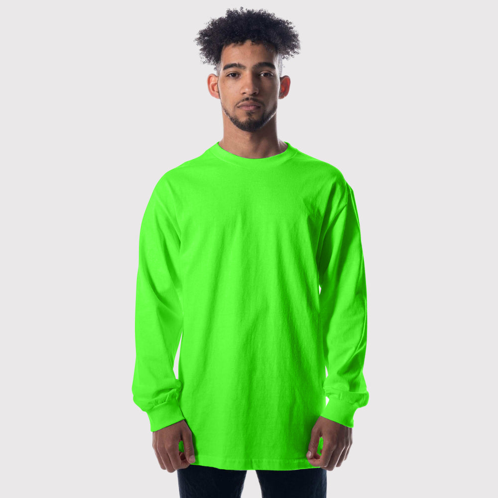 Men's Heavyweight Open-End Cotton Long Sleeve Tee | Durable Classic Fit Shirt