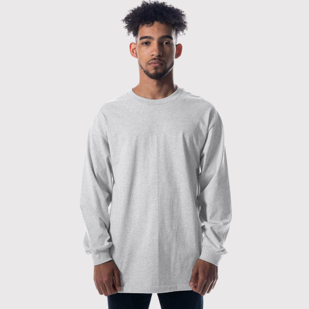 Men's Heavyweight Open-End Cotton Long Sleeve Tee | Durable Classic Fit Shirt