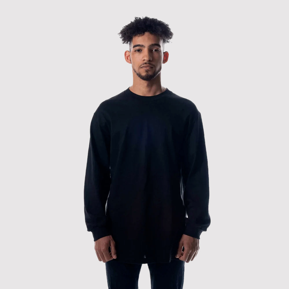 Men's Heavyweight Open-End Cotton Long Sleeve Tee | Durable Classic Fit Shirt