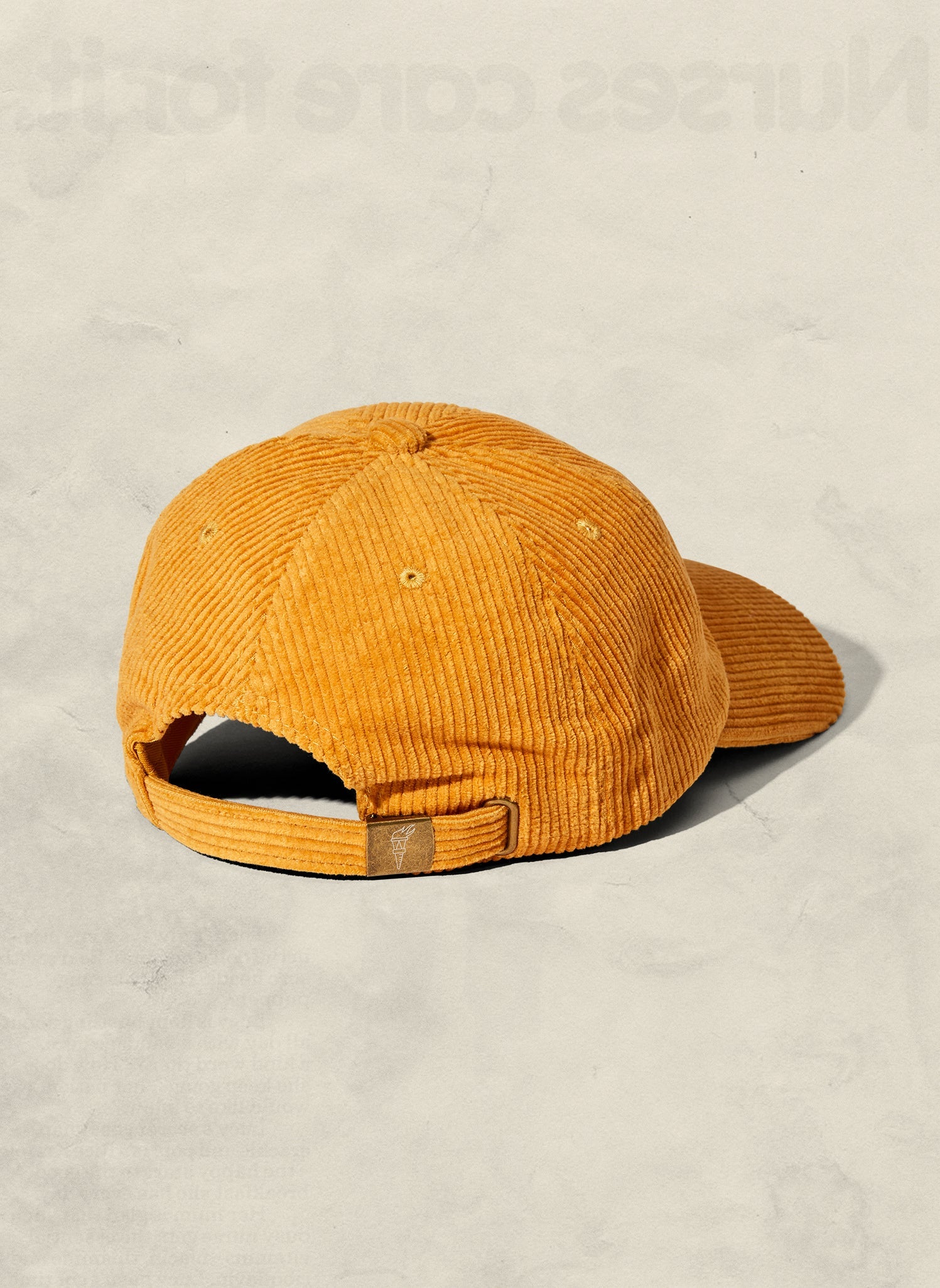 Corduroy Unstructured Dad Hat with Curved Brim and Brass Clasp