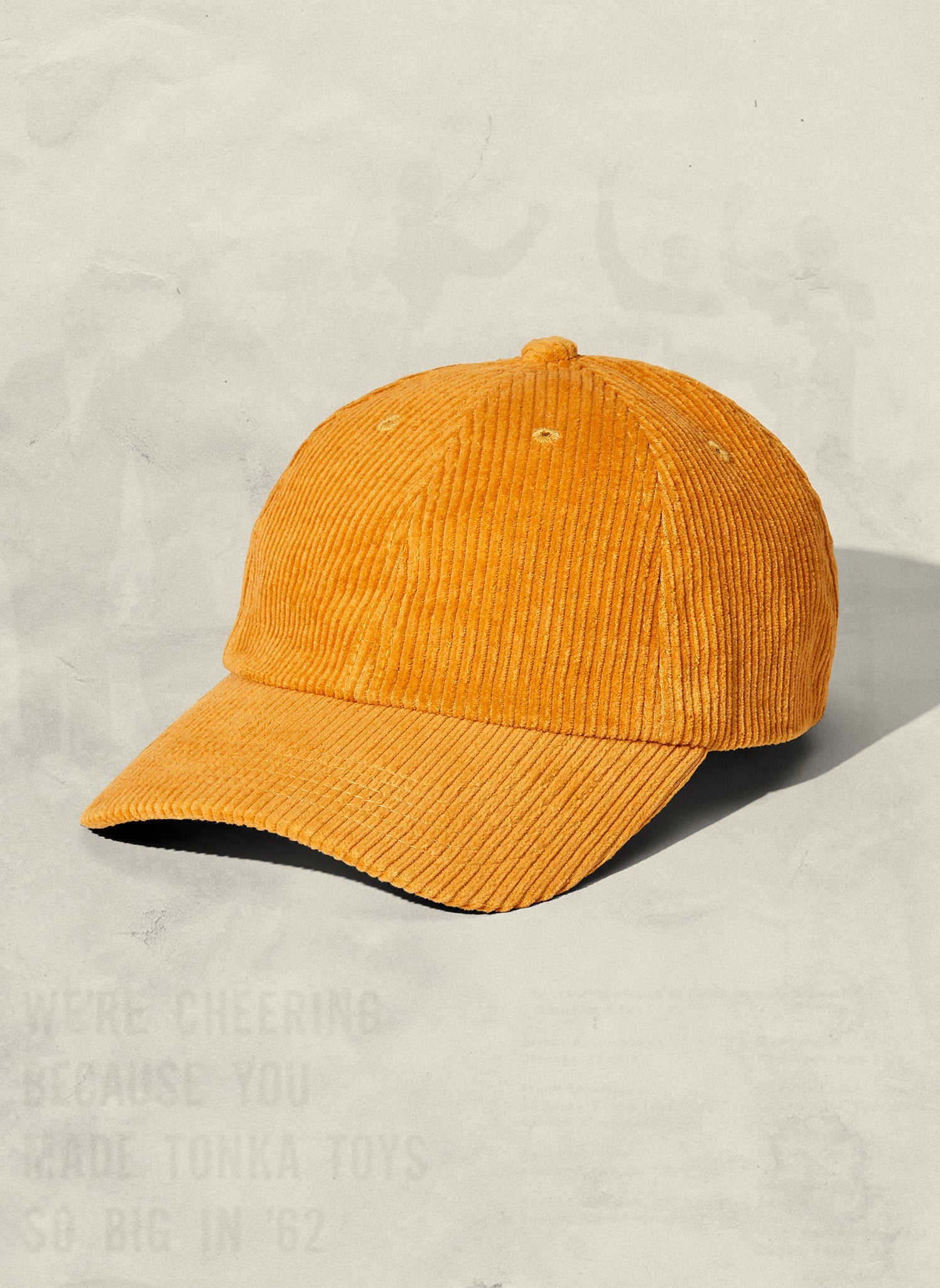 Corduroy Unstructured Dad Hat with Curved Brim and Brass Clasp