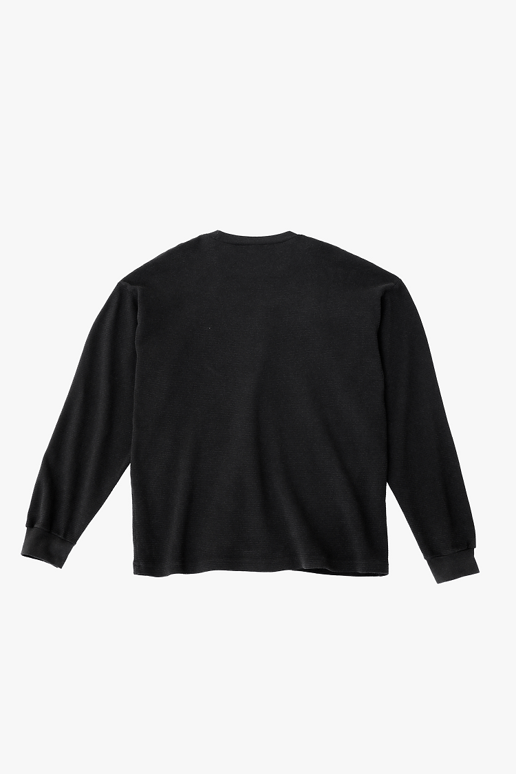 Heavyweight Garment-Dyed Unisex Thermal Crew Neck Long Sleeve Shirt