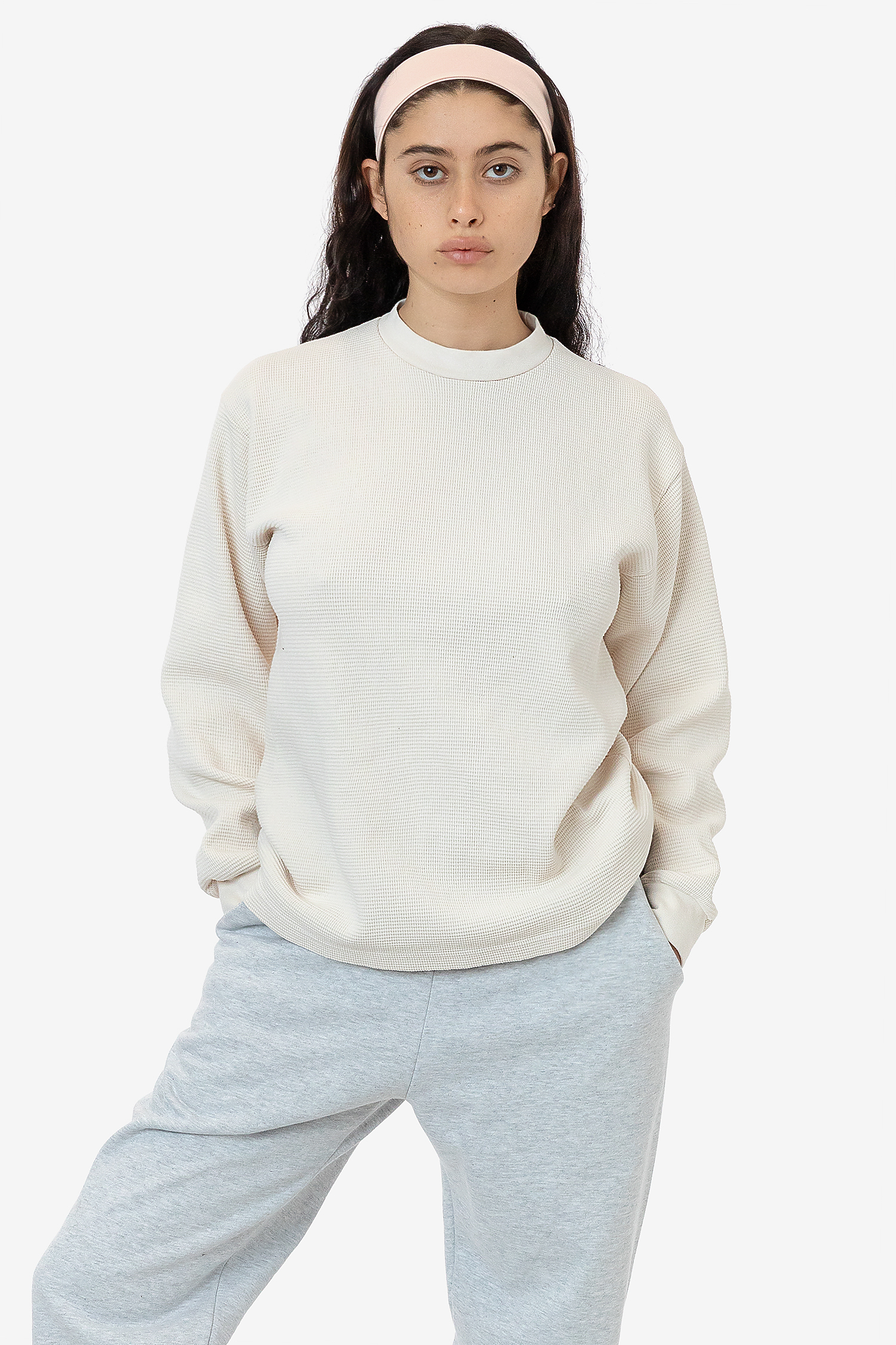 Heavyweight Garment-Dyed Unisex Thermal Crew Neck Long Sleeve Shirt