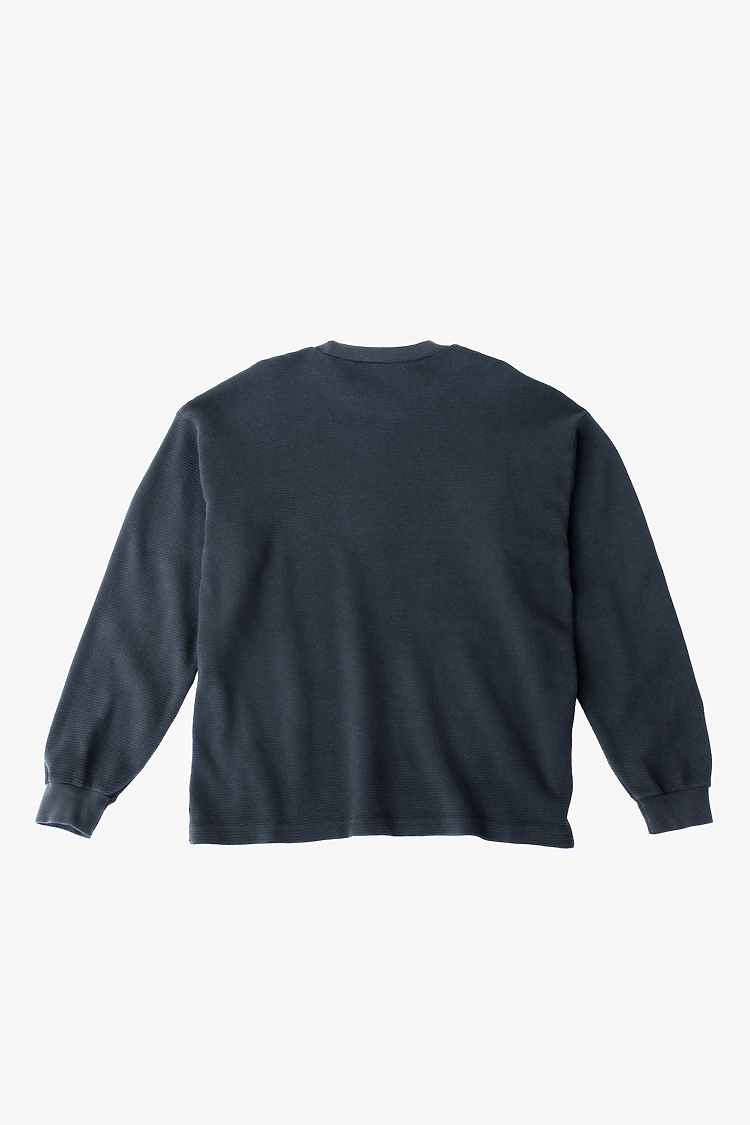 Heavyweight Garment-Dyed Unisex Thermal Crew Neck Long Sleeve Shirt