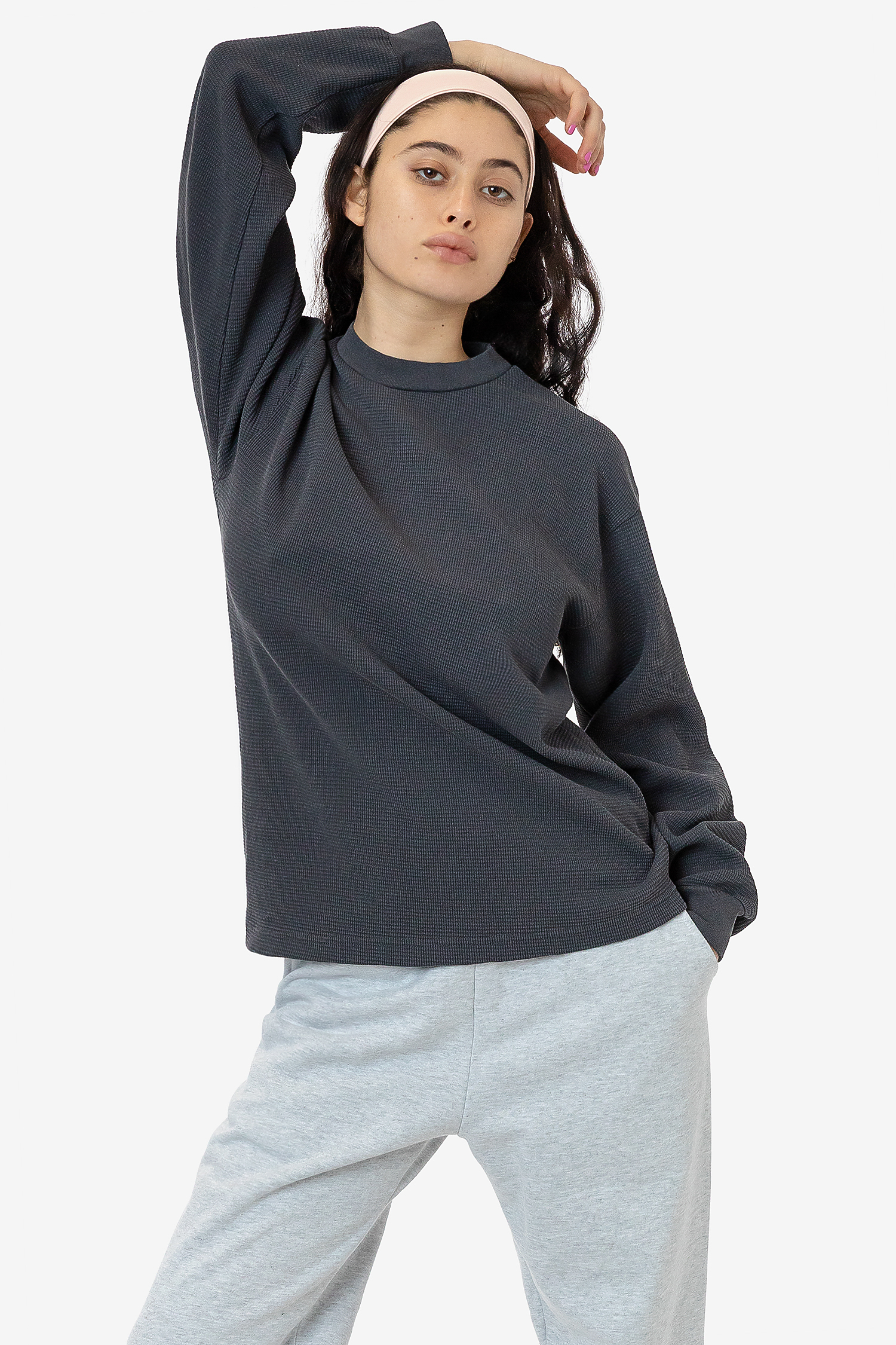 Heavyweight Garment-Dyed Unisex Thermal Crew Neck Long Sleeve Shirt