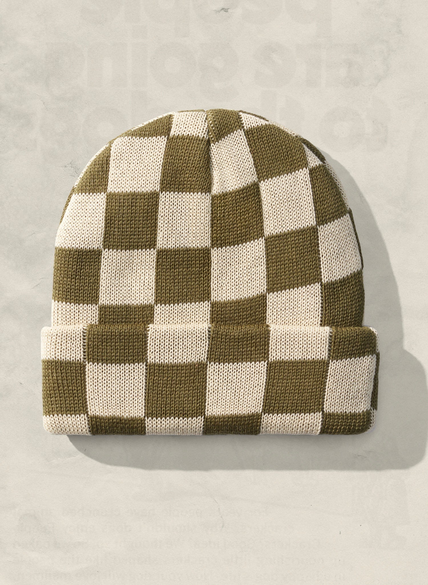 Hemp Blend Checkerboard Slacker Beanie Warm Ribbed Knit Hat
