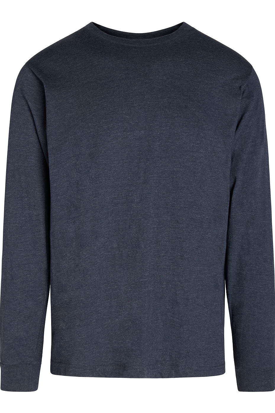 Premium Heather Long Sleeve Crew Neck Tee CVC Cotton-Poly Blend