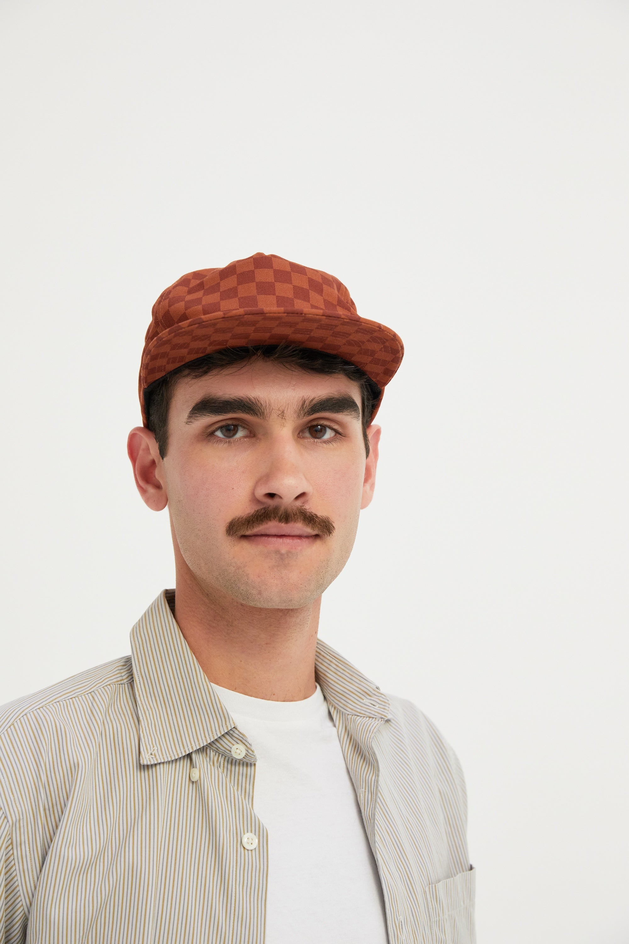 Tonal Checkerboard Cotton Twill Snapback Hat with Adjustable Clasp