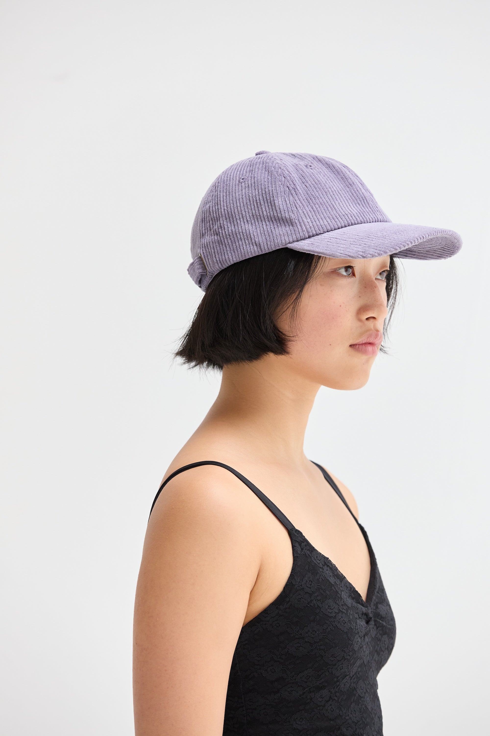 Corduroy Unstructured Dad Hat with Curved Brim and Brass Clasp