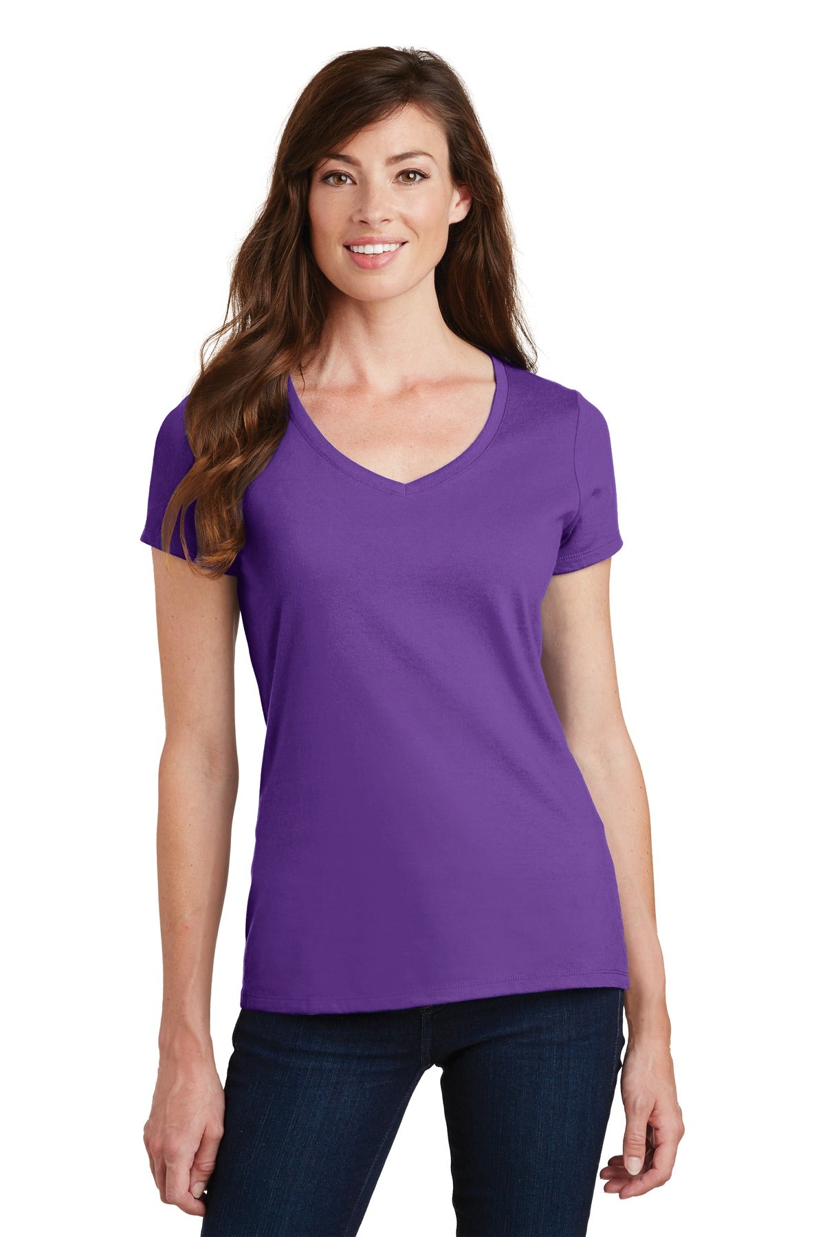 https://images.shirtspace.com/fullsize/59YVE99bGcI9Rcu%2FWrYPAg%3D%3D/450242/10171-port-company-lpc450v-ladies-fan-favorite-v-neck-tee-front-true-purple.jpg
