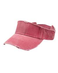 Adams Headwear Drifter Pigment-Dyed Cotton Twill Distressed Visor with Embroidery