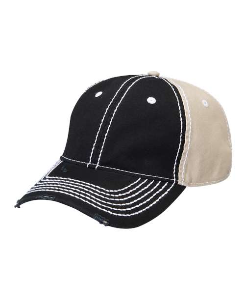 Adams Rambler Unstructured Six-Panel Cotton Twill Distressed Visor Cap