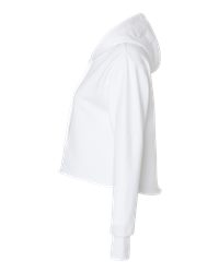 Next Level Women's Laguna Sueded Raw Edge Crop Hoodie Sweatshirt 9384