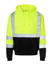 Kishigo Unisex Hi-Vis Full-Zip Hooded Sweatshirt with Reflective Strips