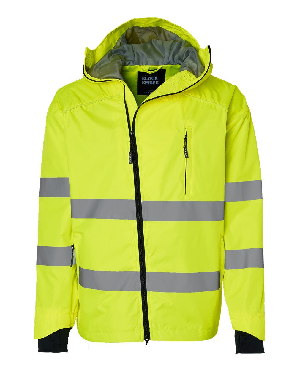 Kishigo WB102 Unisex Premium Black Series Windbreaker – Reflective Protective Outerwear