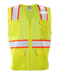 Kishigo Unisex Single Pocket Zipper Mesh Reflective Vest