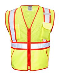 Kishigo Unisex One-Pocket Breakaway Safety Vest – Lime Mesh