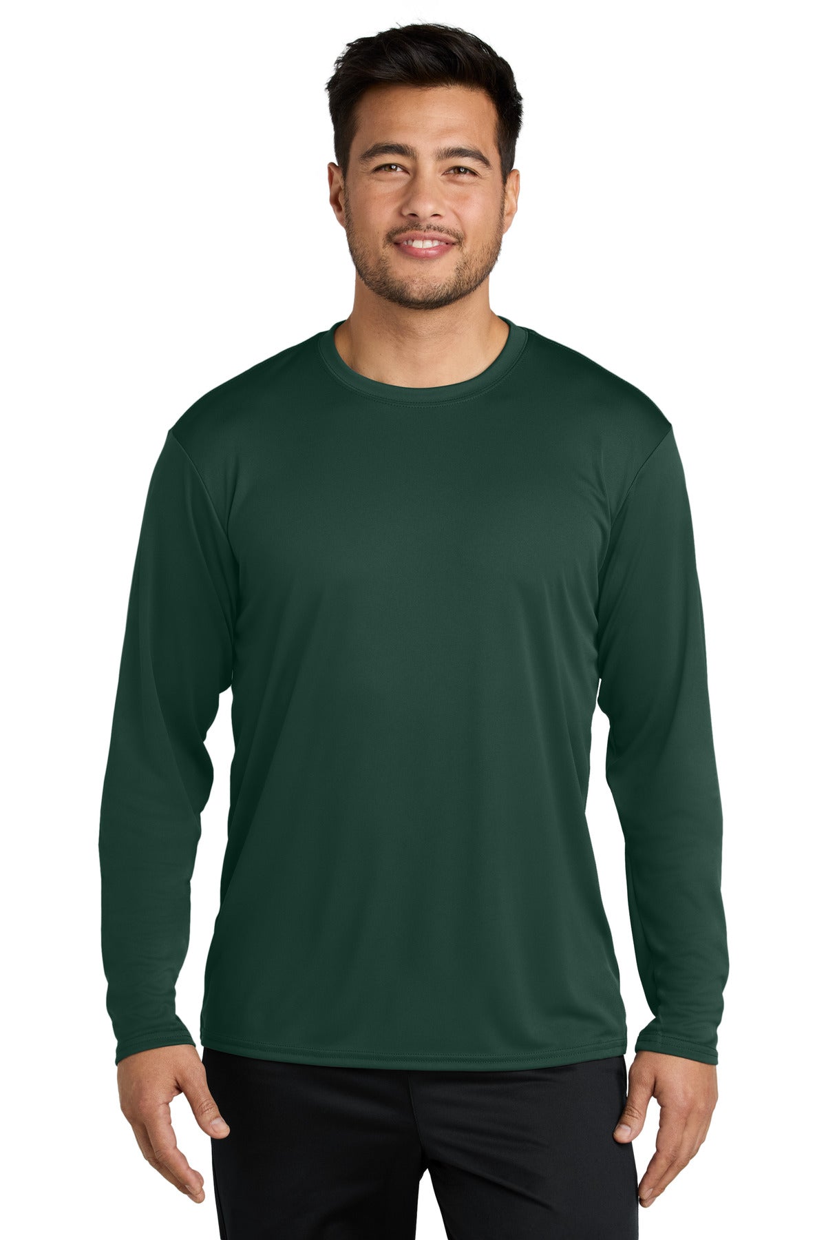 https://images.shirtspace.com/fullsize/YrURIyT9GpZFNjQLVIYejQ%3D%3D/483728/10464-port-company-pc380ls-long-sleeve-performance-tee-front-dark-green.jpg