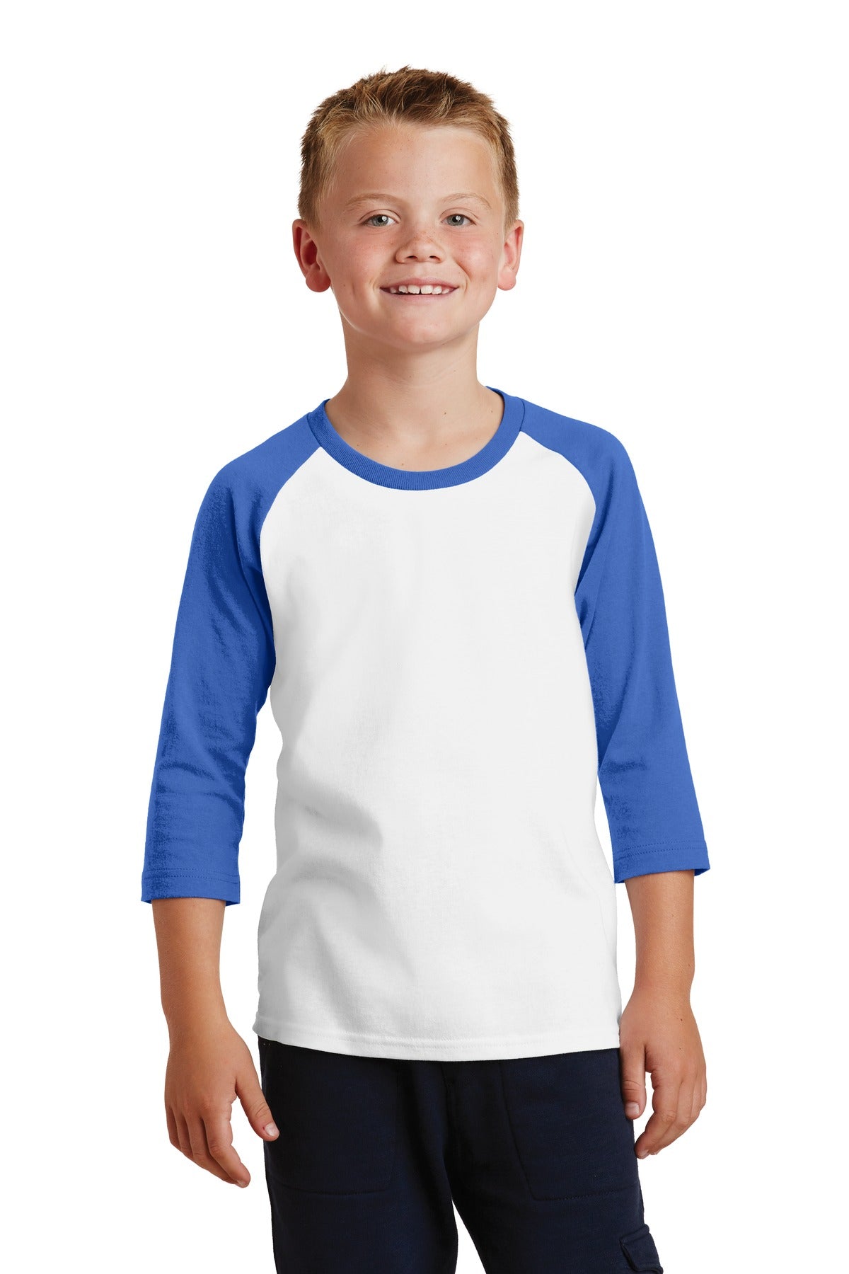 https://images.shirtspace.com/fullsize/ZDFaH%2Ff%2FtB7NcwVzScR2OA%3D%3D/80890/10496-port-company-pc55yrs-youth-core-blend-3-4-sleeve-raglan-tee-front-white-royal.jpg