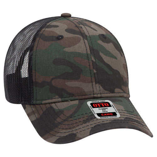 Camouflage 6-Panel Low-Profile Mesh Back Trucker Hat Adjustable Breathable