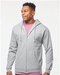 Unisex Midweight Full‑Zip Hooded Fleece Sweatshirt 80/20 Cotton Blend