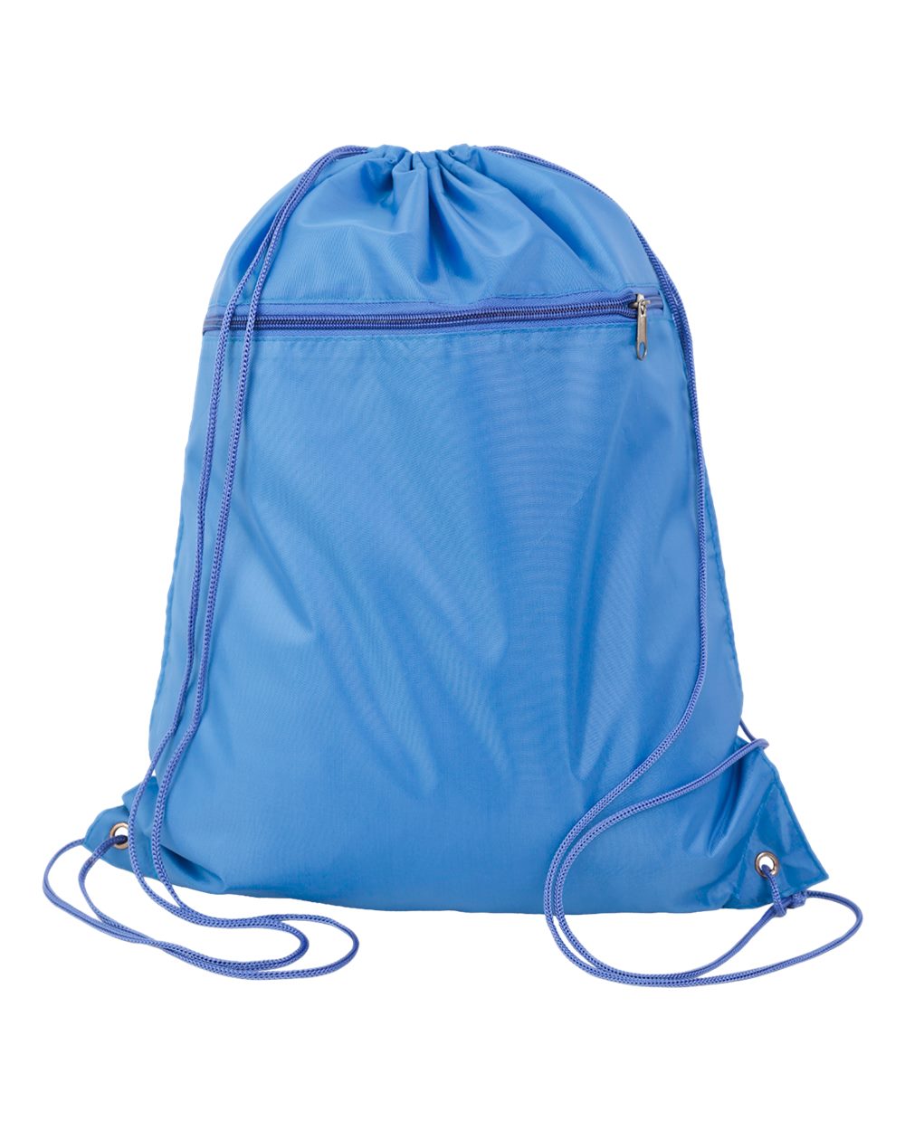 210D Polyester Cinchpack Drawstring Backpack with Zippered Front Pocket