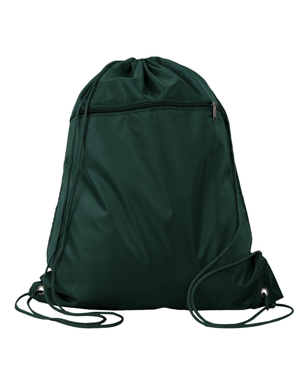 210D Polyester Cinchpack Drawstring Backpack with Zippered Front Pocket