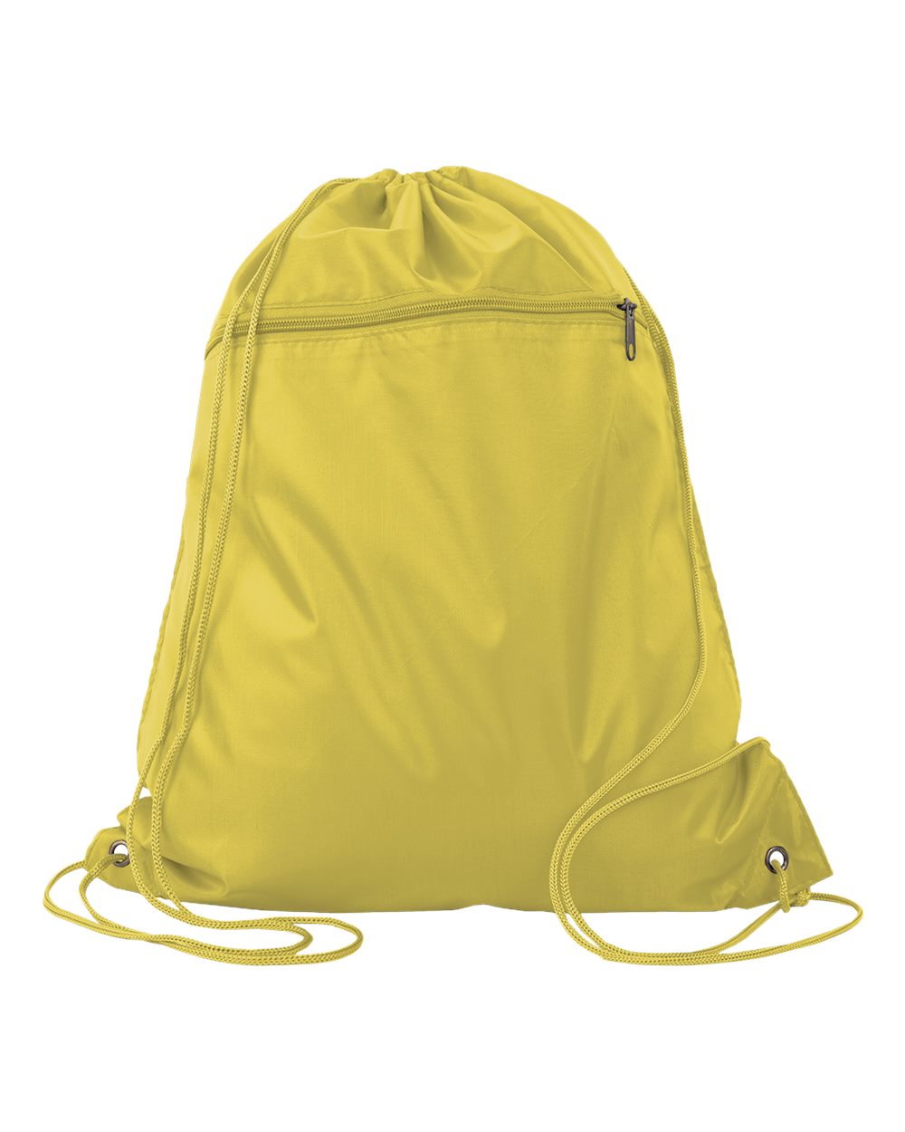 210D Polyester Cinchpack Drawstring Backpack with Zippered Front Pocket