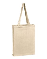 Q-Tees Canvas Gusset Tote Bag 15x16 Inch Heavy Cotton