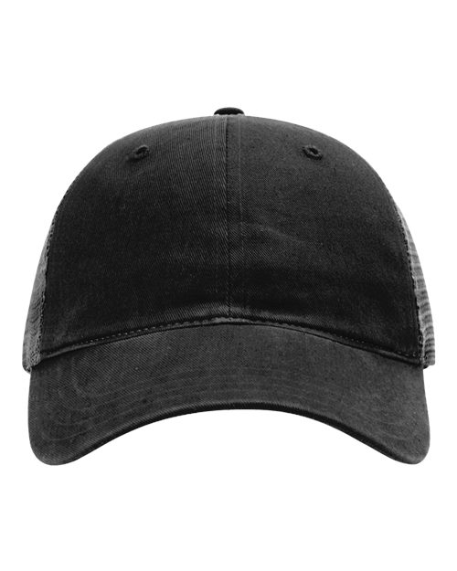 Richardson Garment-Washed Six-Panel Low-Profile Trucker Cap Adjustable Snapback Mesh
