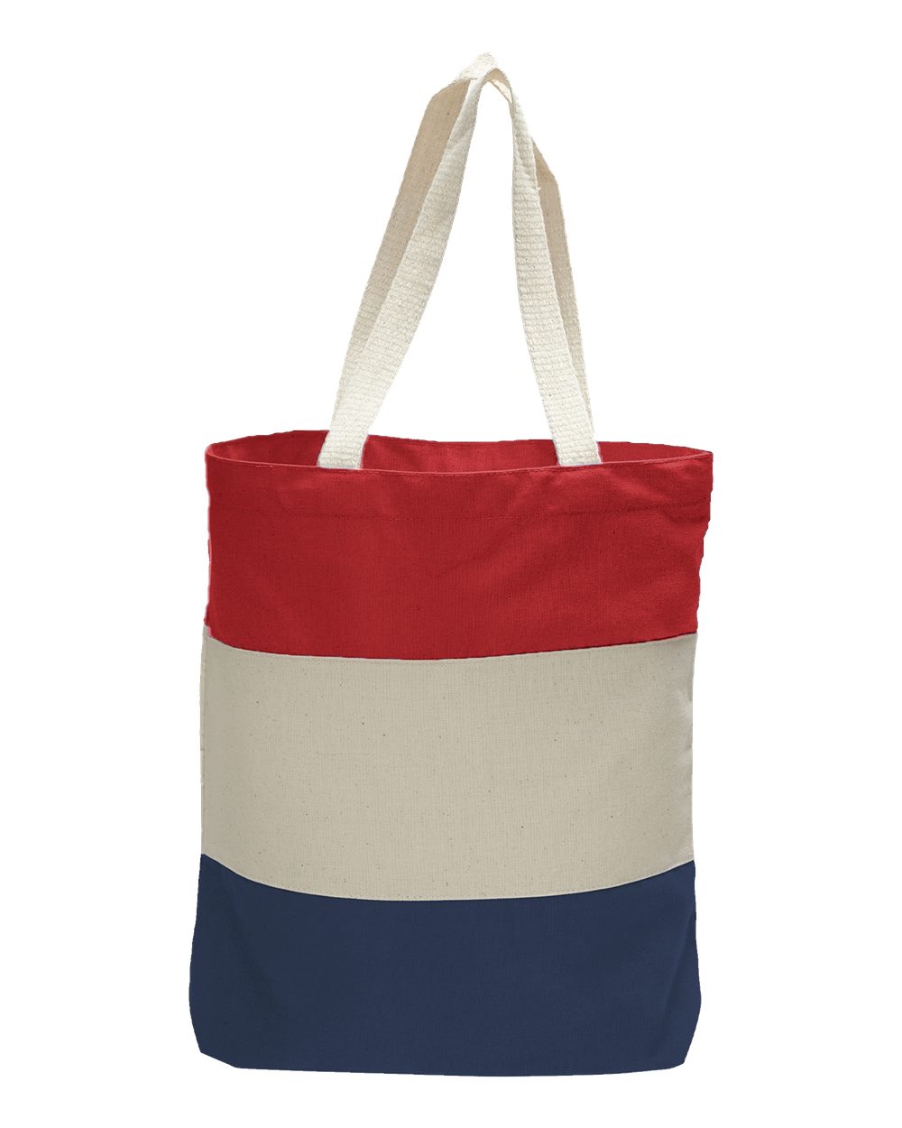 Q-Tees 11L Tri-Color Heavy Cotton Canvas Tote Bag