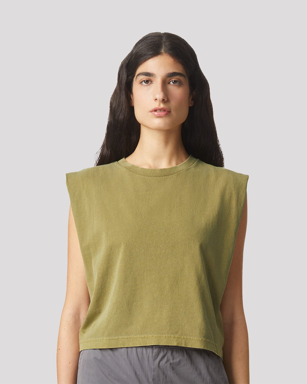 American Apparel Women's Garment-Dyed Heavyweight Cotton Muscle Tee, Boxy Fit