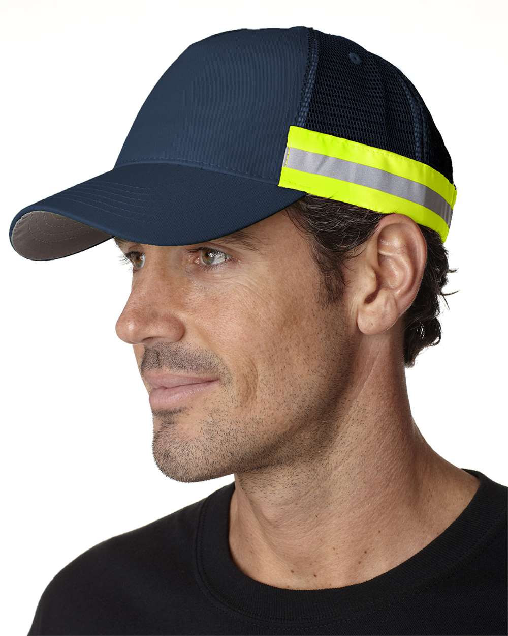 Adams Trucker Reflector High-Visibility Mesh Cap with Reflective Tape