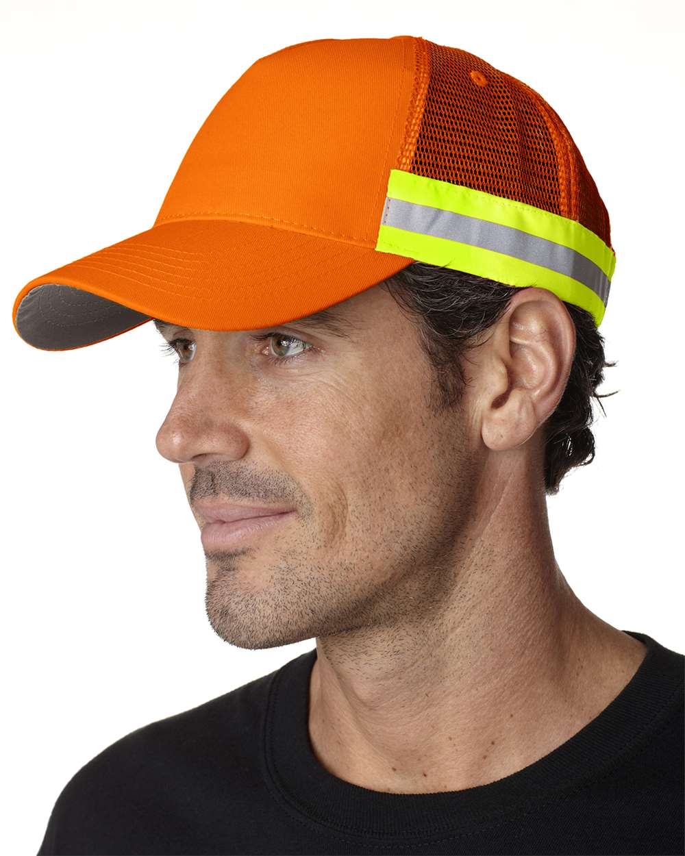 Adams Trucker Reflector High-Visibility Mesh Cap with Reflective Tape