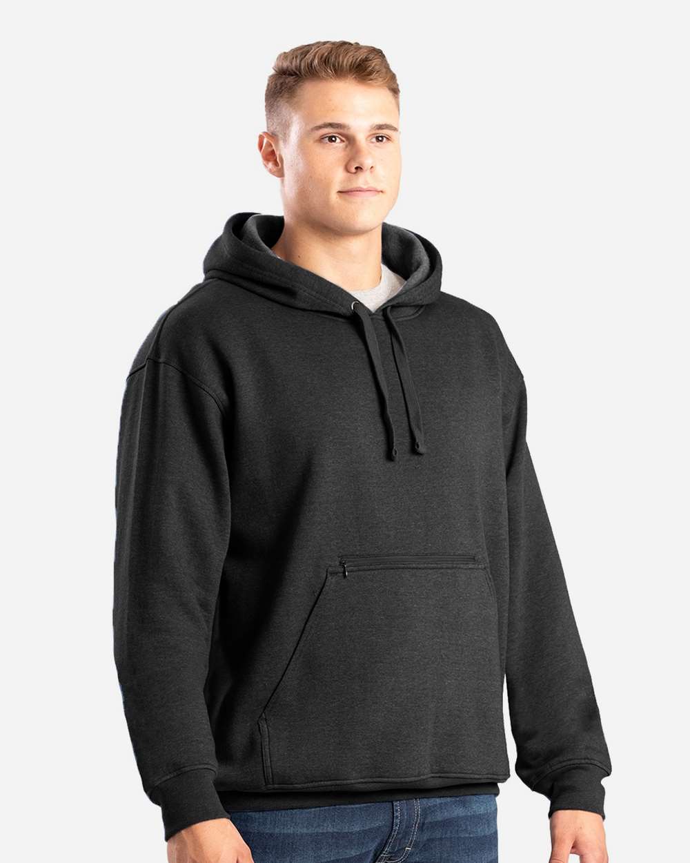 Berne Men's Heritage Zip Pocket Hooded Sweatshirt Heavy Fleece