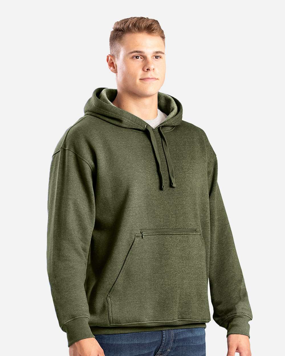 Berne Men's Heritage Zip Pocket Hooded Sweatshirt Heavy Fleece