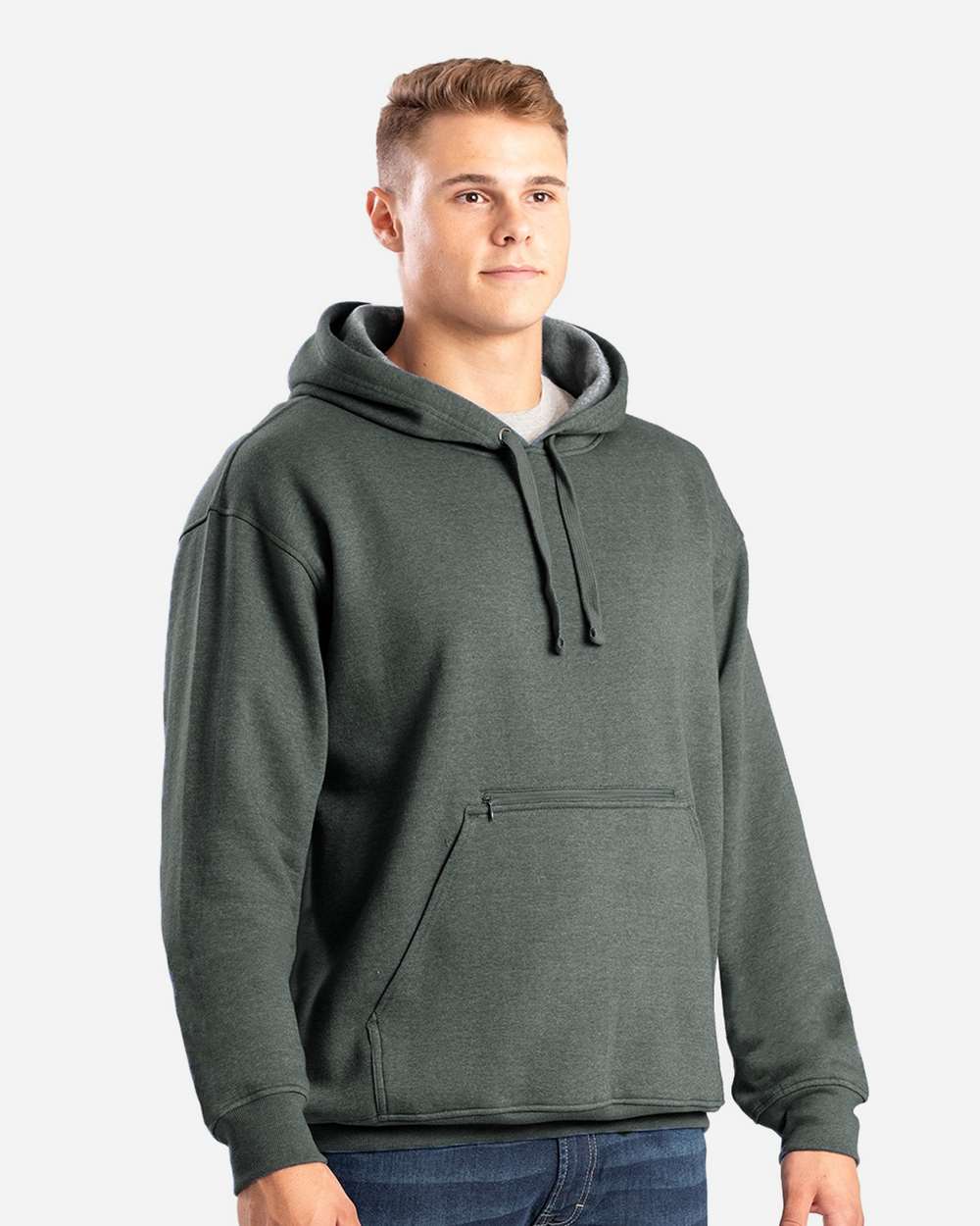 Berne Men's Heritage Zip Pocket Hooded Sweatshirt Heavy Fleece