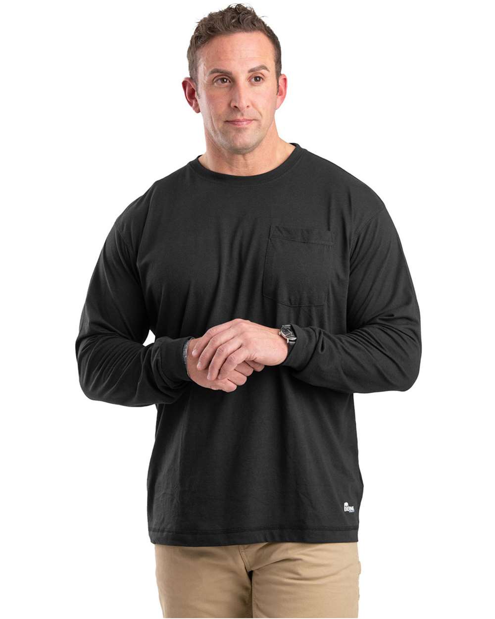 Berne BSM39 Men's Performance Long Sleeve Pocket T-Shirt Moisture-Wicking