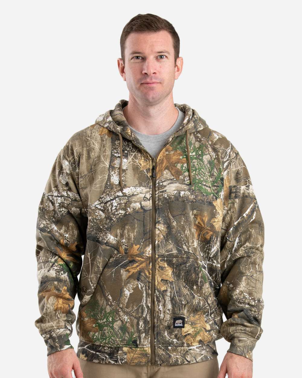 Berne Tall Thermal-Lined Full-Zip Hooded Sweatshirt Workwear for Men