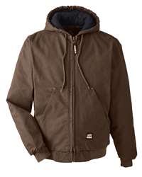Men's Tall Heartland Washed Cotton Duck Hooded Insulated Work Jacket