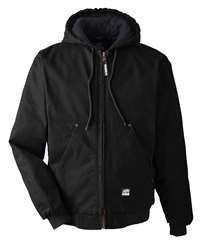 Men's Tall Heartland Washed Cotton Duck Hooded Insulated Work Jacket