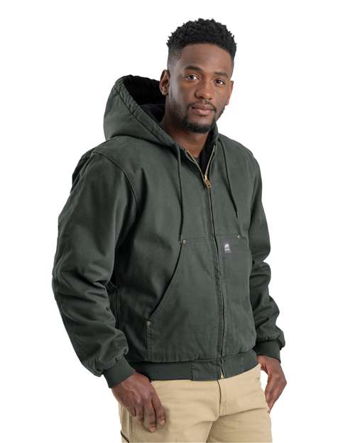 Berne Men's Heartland Washed Cotton Duck Hooded Insulated Jacket