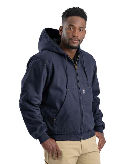Berne Men's Heartland Washed Cotton Duck Hooded Insulated Jacket