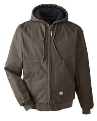 Men's Tall Heartland Washed Cotton Duck Hooded Insulated Work Jacket