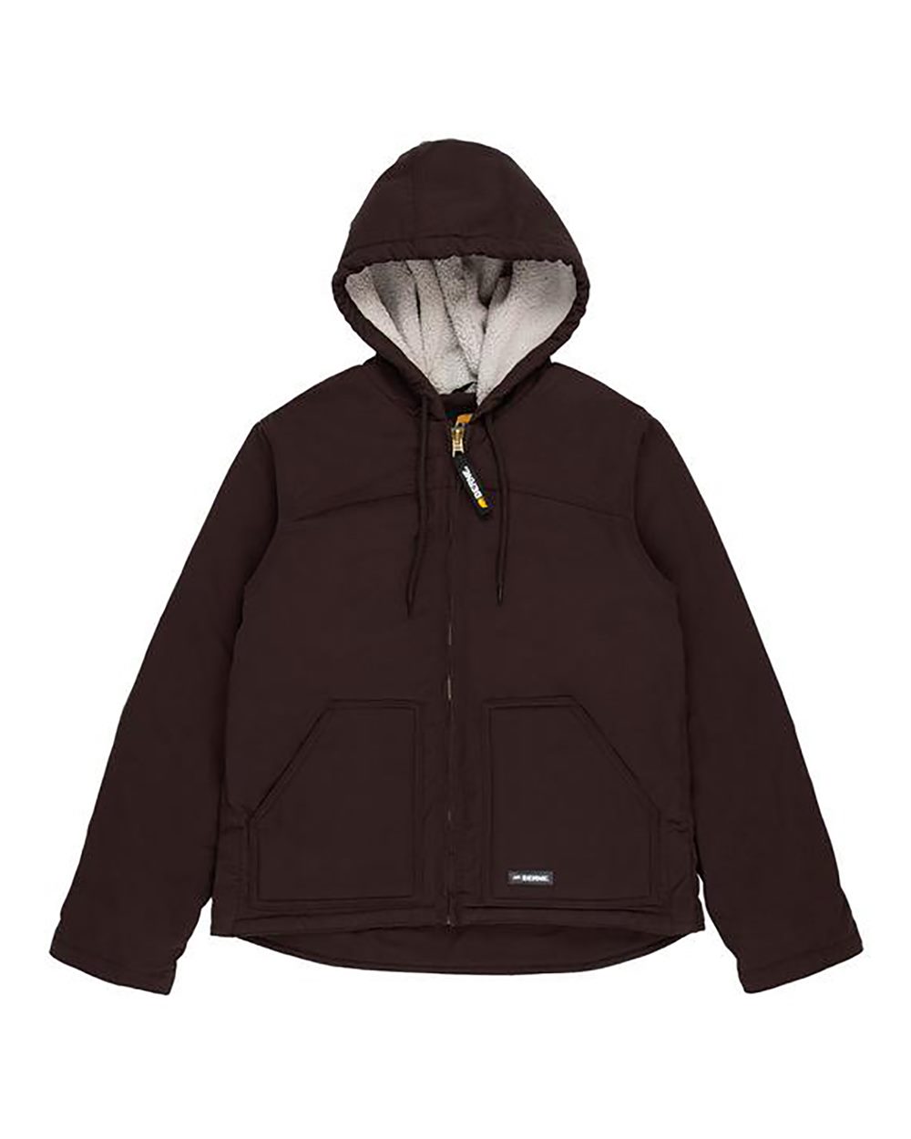 Women's Heavyweight Sherpa-Lined Cotton Duck Hooded Work Coat