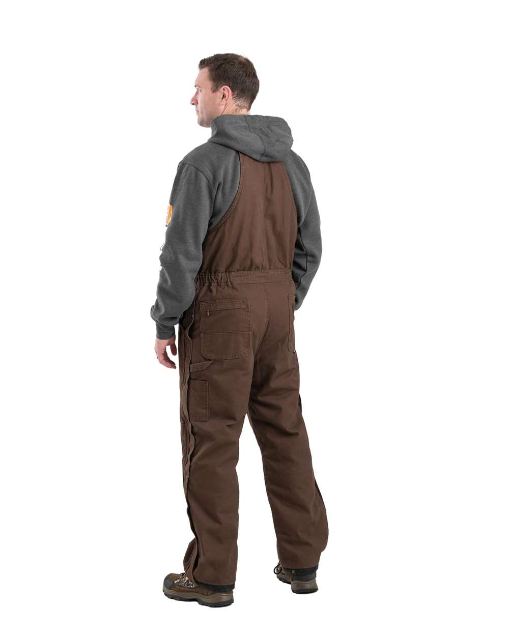 Men's Insulated Washed Duck Bib Overall with Heavy-Duty Pockets