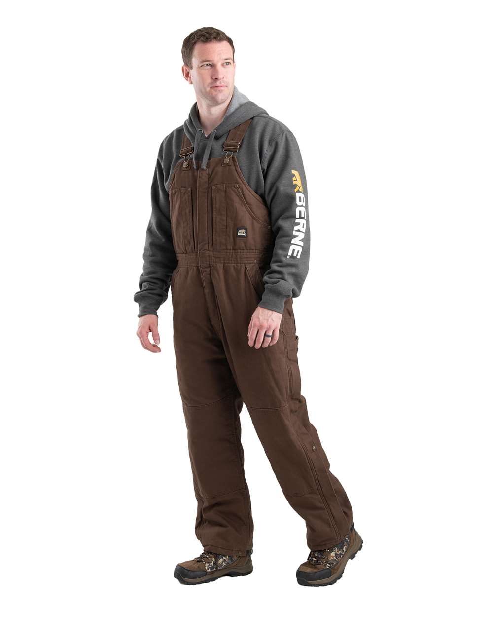 Men's Insulated Washed Duck Bib Overall with Heavy-Duty Pockets