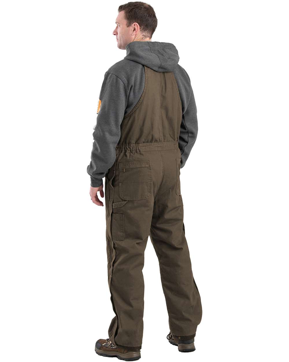 Men's Insulated Washed Duck Bib Overall with Heavy-Duty Pockets